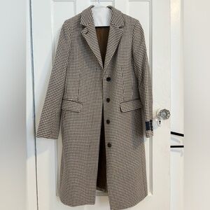 Babaton Houndstooth Wool Coat - Size XS
